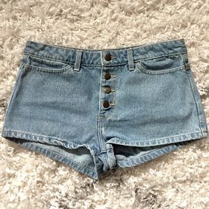 American Apparel Button Down Jean Shorts